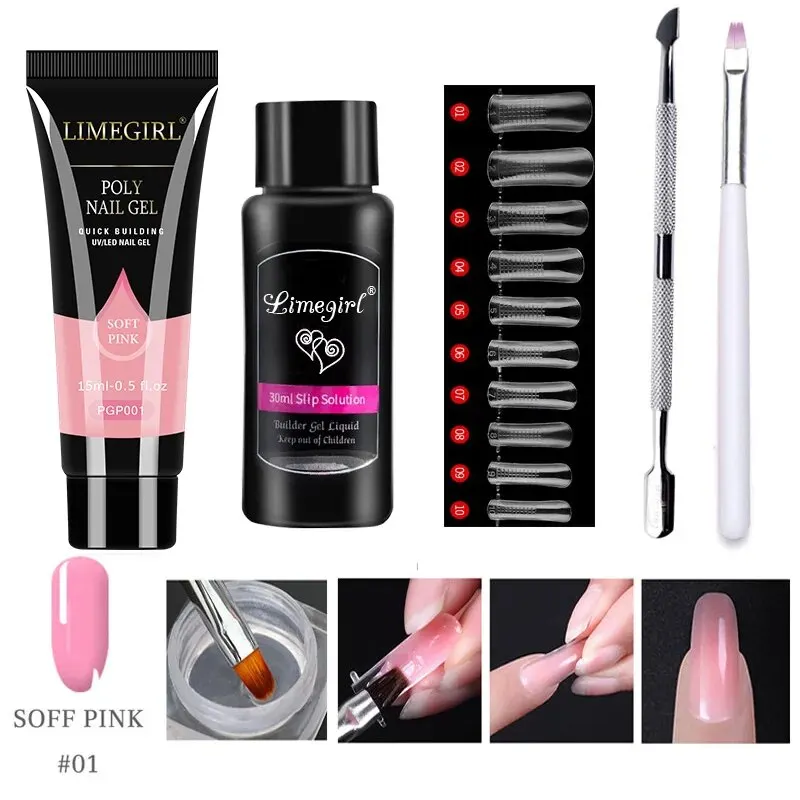Nail Art Ombre - LIMEGIRL 15ml Nail Extension Gel Set