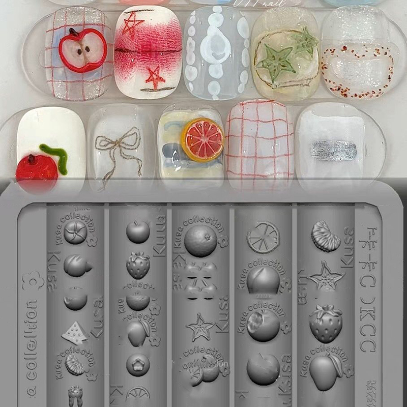 Nail Art Orange - Nail Silicone Mold Relief Fruit Strawberry