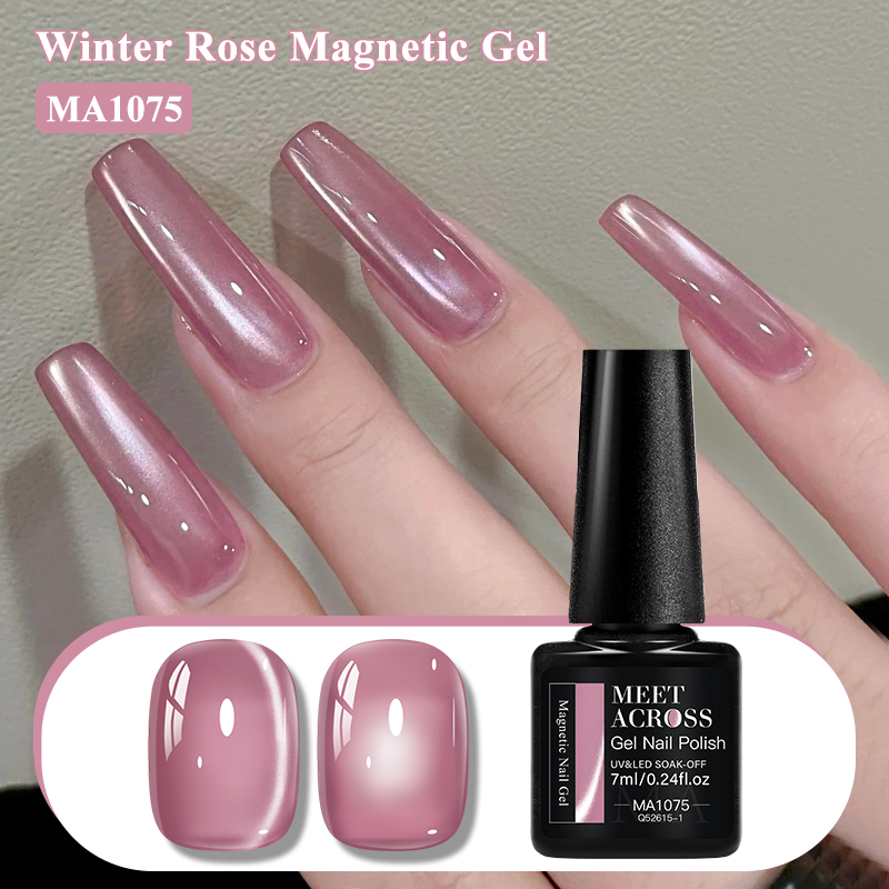 Pink Winter Rose Cat Magnetic  - Nail Art Valentines Day 评论和价格
