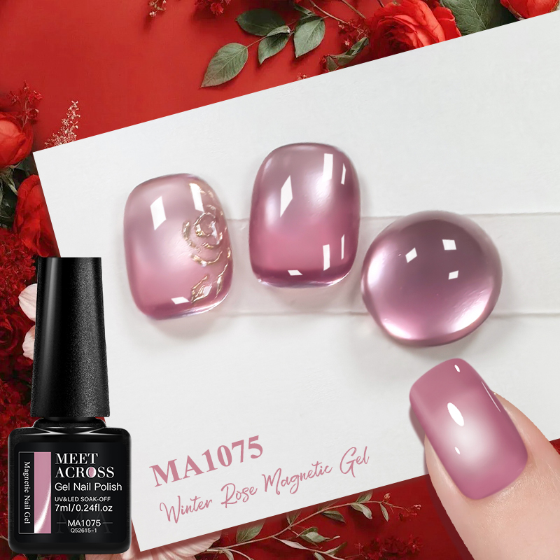 Pink Winter Rose Cat Magnetic  - Nail Art Valentines Day 评论和价格