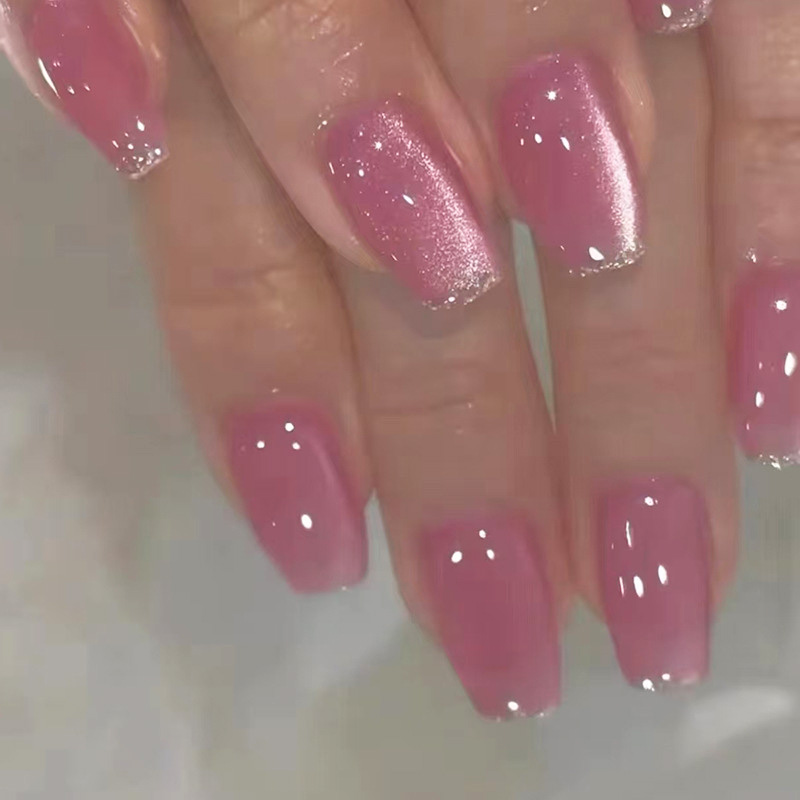 Medium fake nails for women gi - Nail Art Pink 评论和价格