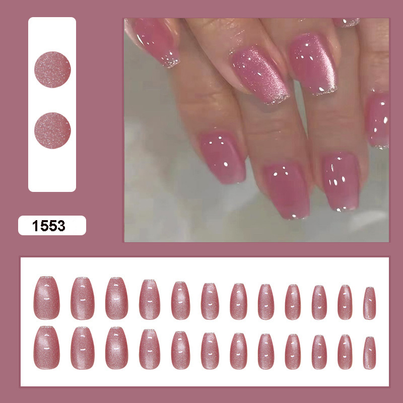 Medium fake nails for women gi - Nail Art Pink 评论和价格
