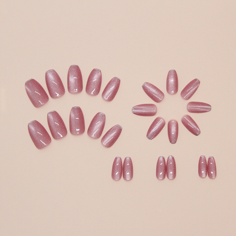 Medium fake nails for women gi - Nail Art Pink 评论和价格
