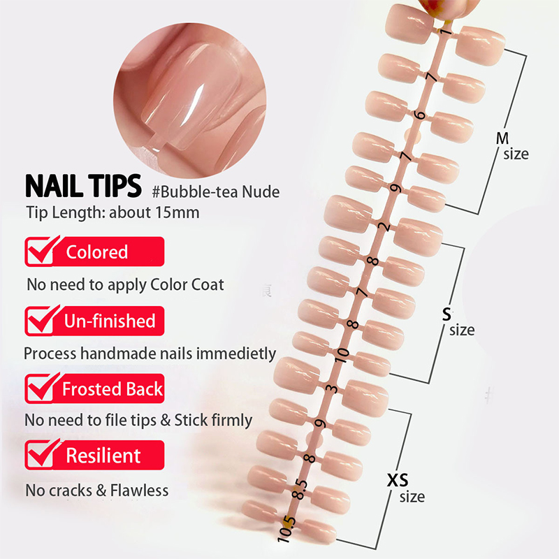 30pcs Gradient Fake Nails Fren - Nail Art Pink 评论和价格