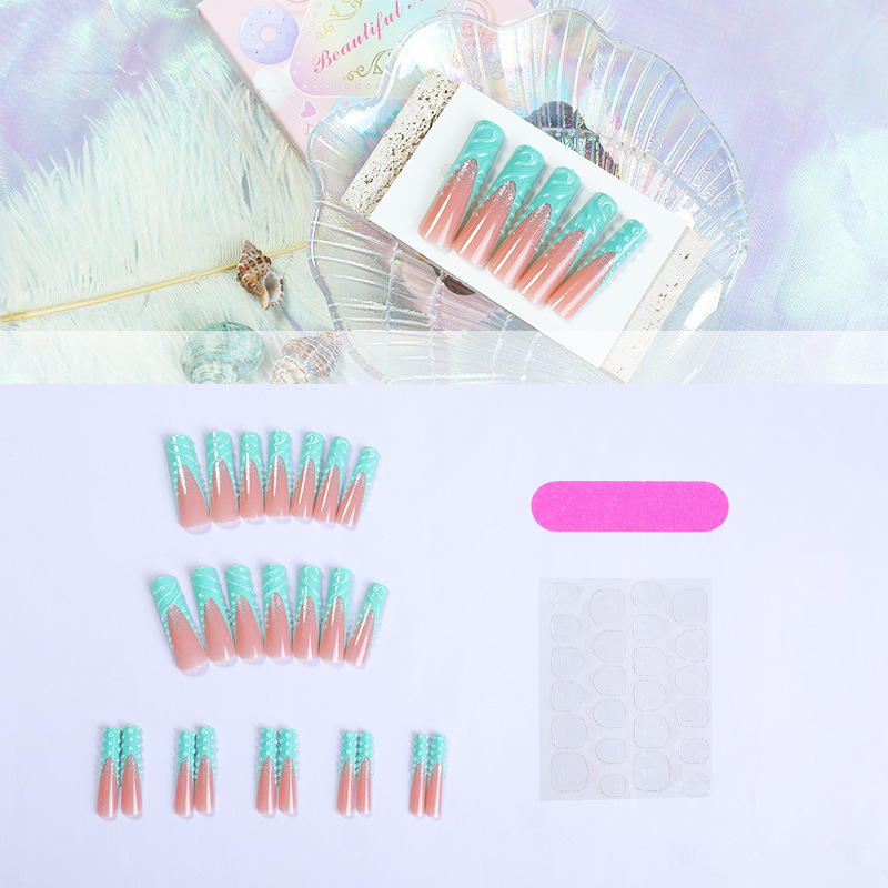 24pcs 3D Water Drop Fake Nail  - Nail Art Pink 评论和价格