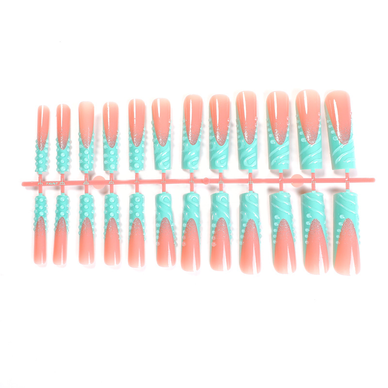 24pcs 3D Water Drop Fake Nail  - Nail Art Pink 评论和价格