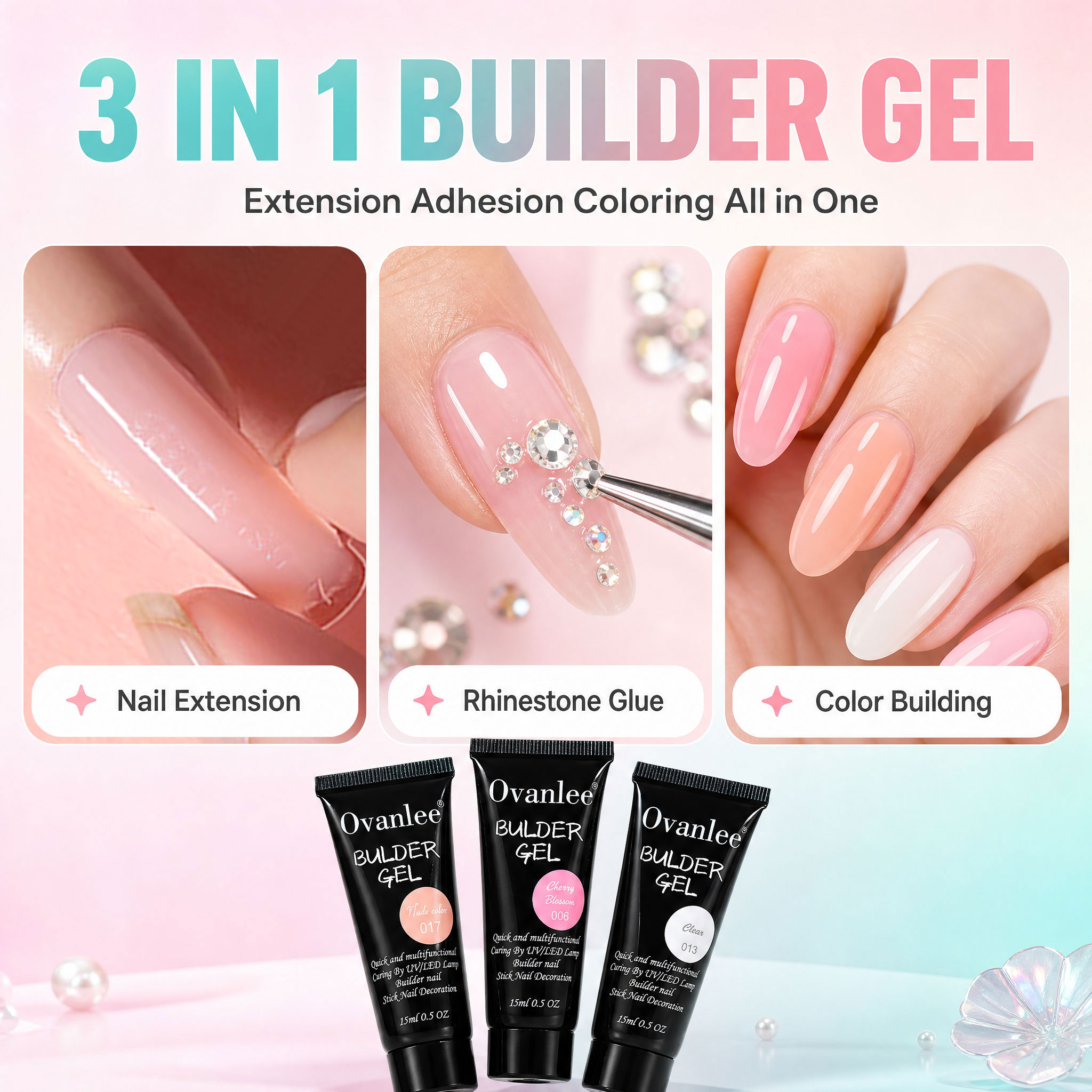 Ovanlee 12-Color 3-in-1 Builde - Nail Art Ombre 评论和价格