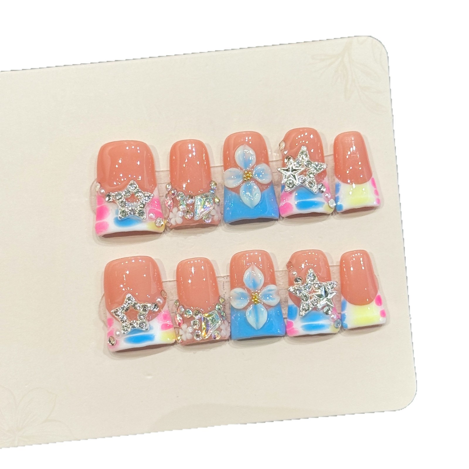 10 PCS Luxury Handmade Press o - Nail Art Press On 评论和价格