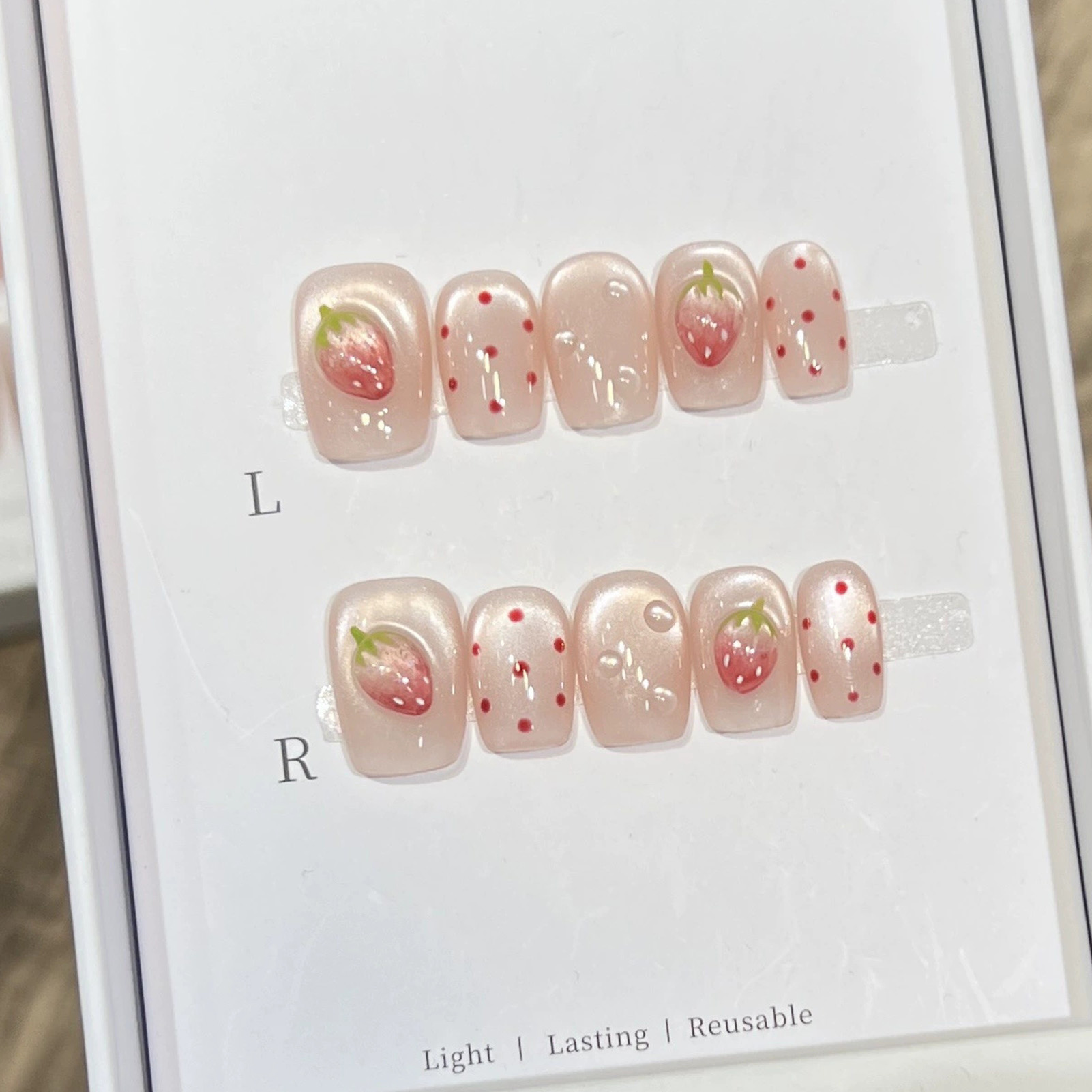 10PCS Short Square Fake Nails  - Nail Art Press On 评论和价格