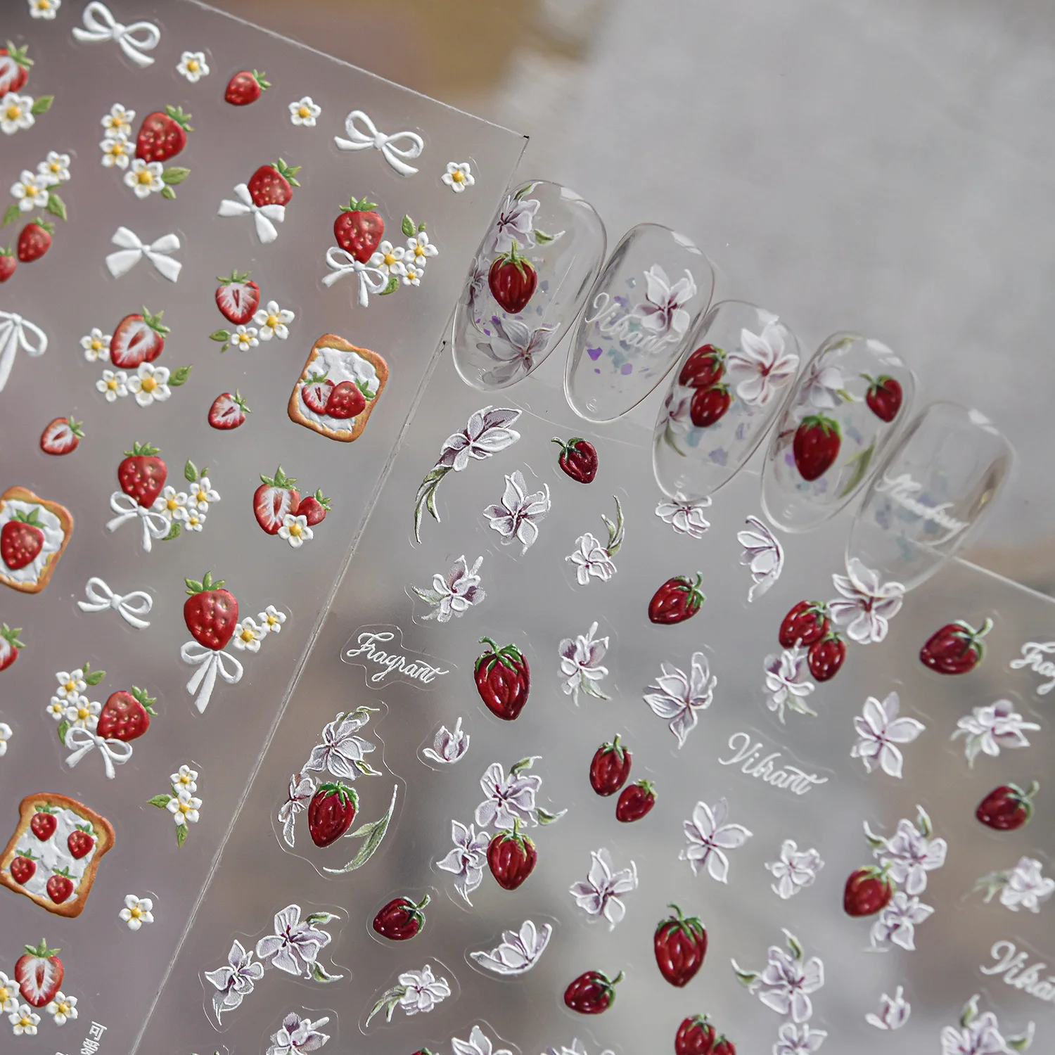 Strawberry Toast Bowknot Daisy - Nail Art Orange 评论和价格