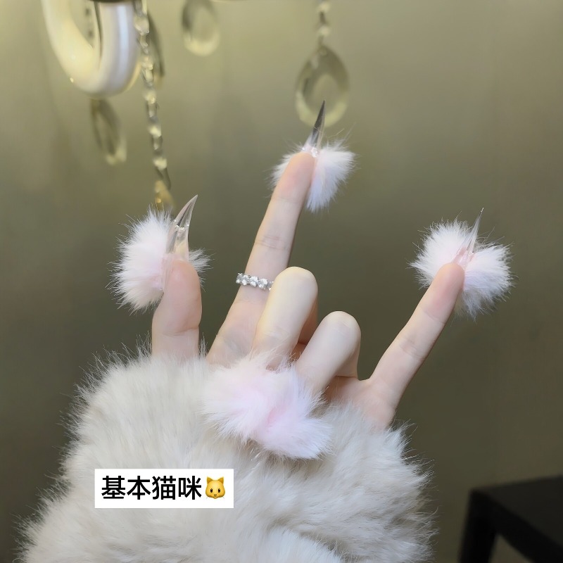 Handmade Long Cat Claw Press o - Nail Art Press On 评论和价格