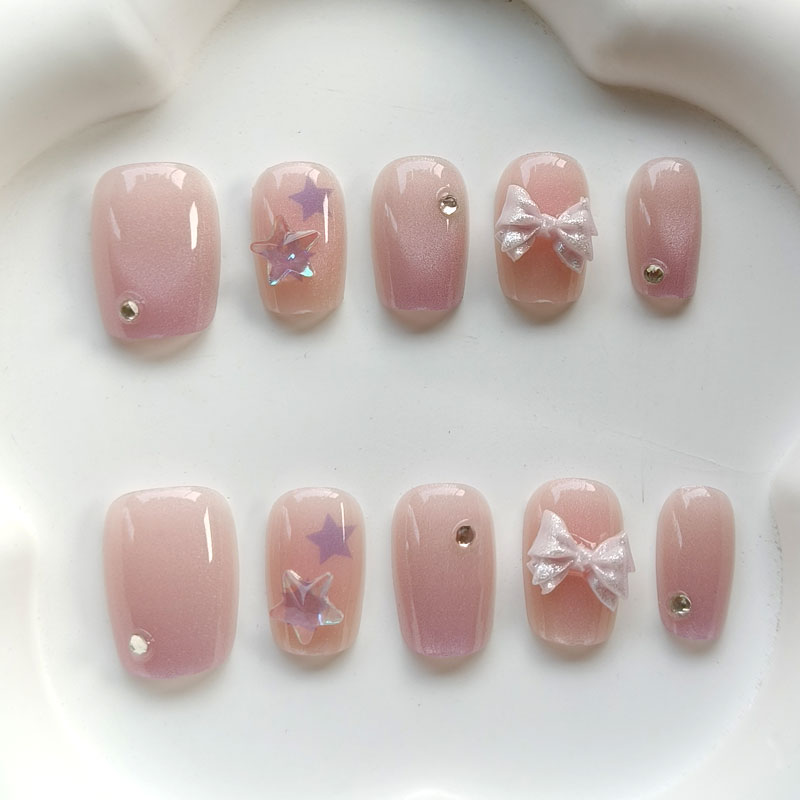 10Pcs Teenage Girl Fashion Cut - Nail Art Pink 评论和价格
