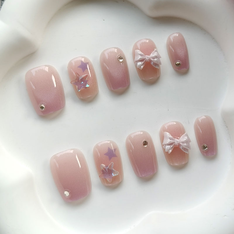 10Pcs Teenage Girl Fashion Cut - Nail Art Pink 评论和价格
