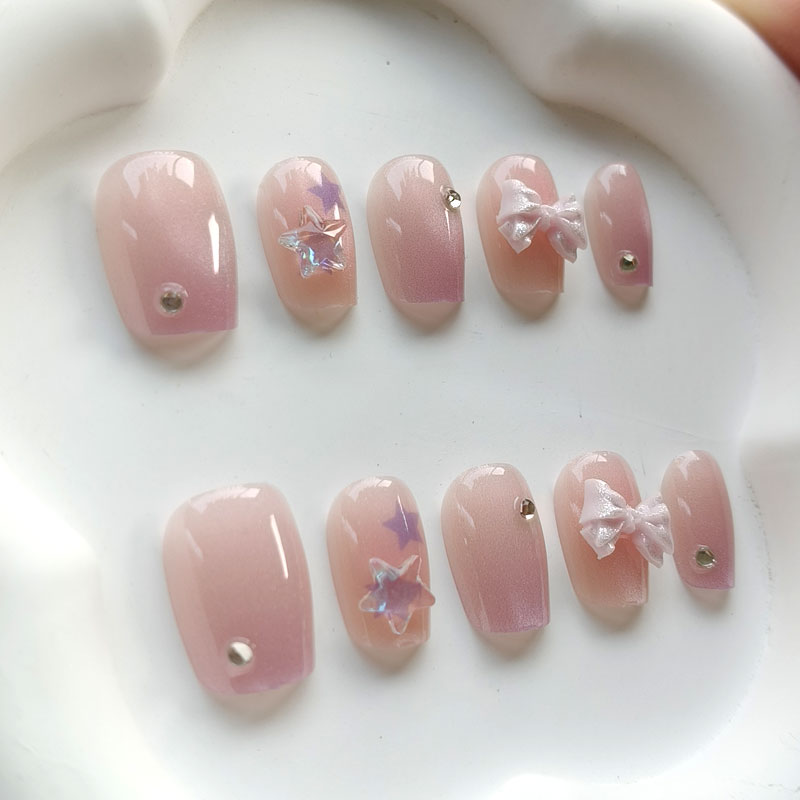 10Pcs Teenage Girl Fashion Cut - Nail Art Pink 评论和价格