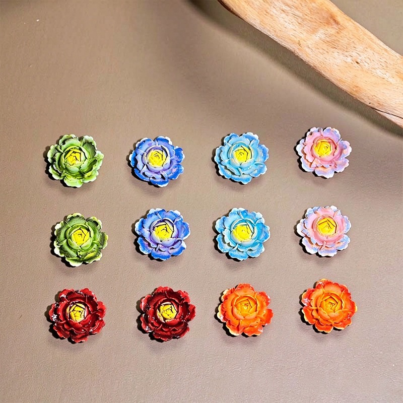 50pcs Mixed Color 3D Resin Ros - Nail Art Ombre 评论和价格